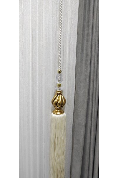 Helezoni Dekoratif Perde Sarkıtı Polyester Gold