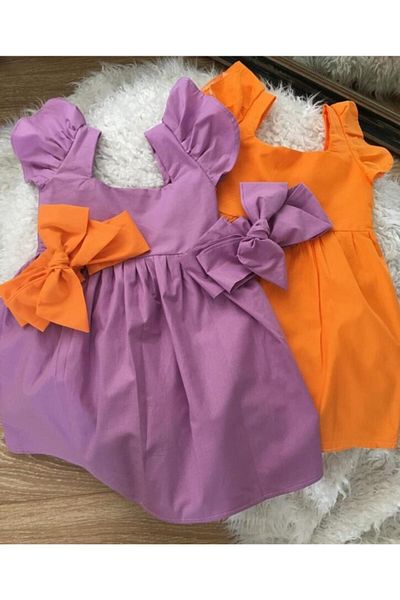 özge başaran Set rochie și bandană cu umeri liliac pentru fetiță