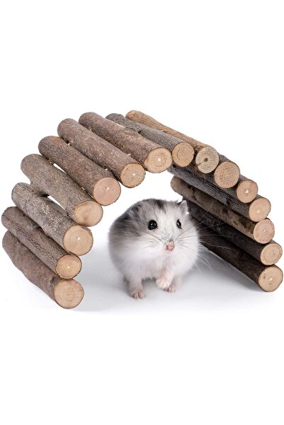 Alyones Doğal Ahşap Çubuklu Köprü - Hamster Fare Sıçan Kemirgenler Oyuncağı