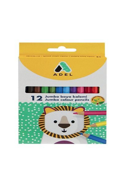 Adel Jumbo Hexa Cornered Dry Paint Pen Full Size 12 Colors2119510001