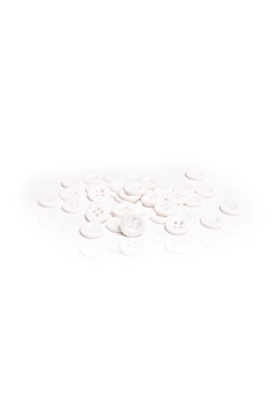 Anka Polyester Button White Shirt Button 10mm 50 Pcs