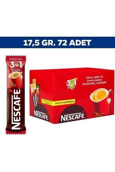 Nestle Nescafe 3 in 1 Original Coffee 72 Pack 17.4 Gr