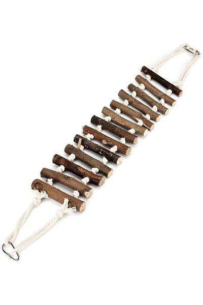 Alyones Bird Ladder Budgie Toys - Wooden Rope Bridge Ladder