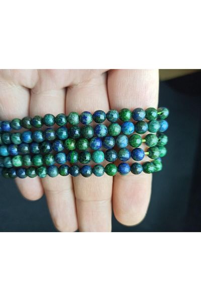 Yüksel Boncuk Σειρά φυσικών πολύτιμων λίθων Azurite 6 mm