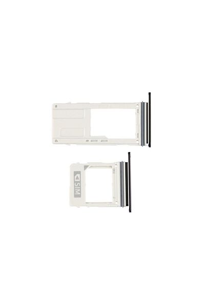 tekyerdenal Samsung Galaxy A8 Plus 2018 - A730 Compatible Black Sim Card Tray