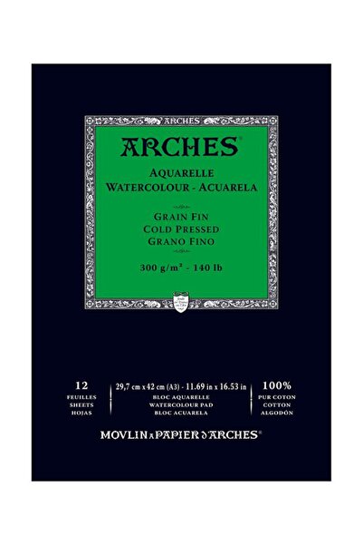 Arches Suluboya Blok Defter - Orta Doku - 300gr. A3 12 Yp. 5681695