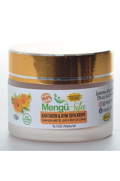 mengü şifa St. John's Wort & Calendula Cream 50ml - 100% Natural Renewal/Repair