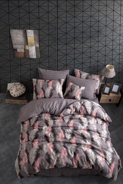 Pamuxu Home Leaf Çift Kişilik Nevresim Takımı