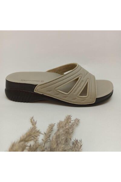 Ceyo Kadın Bej Ortopedik Belize Terlik