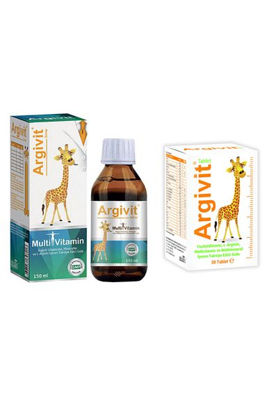 Argivit 150MlMultivitamin Syrup + 30 Tablets - Helps Height Increasing and Appetite Regulating