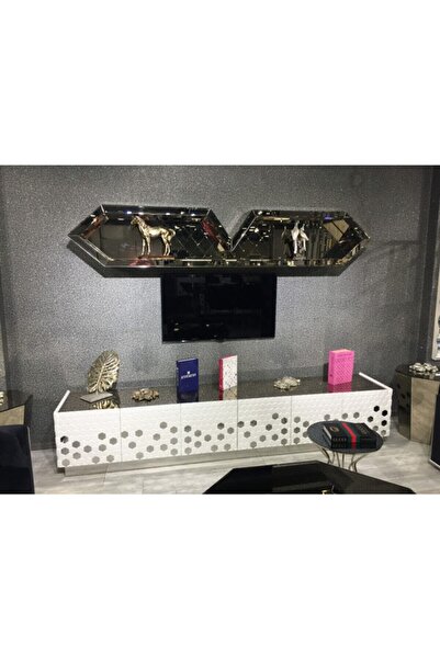 Gençtürk Luxury Lake Tv Ünitesi 6 Kapaklı Beyaz Lake 270x 50 Yükseklik 50cm