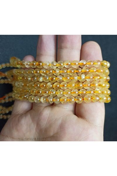Yüksel Boncuk Σειρά από φυσική πέτρα Citrine 6mm