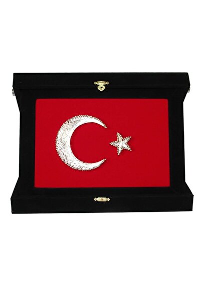 Lüx Ayyıldız Filografi Siyah Kadife Kutulu Plaket