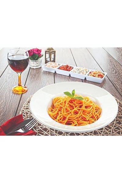 Evren Thermo Melamine Pasta Salad Serving Plate 25 cm