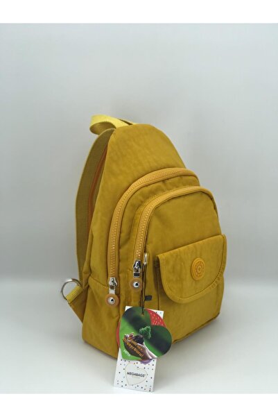 MEGA ÇANTA Women's Bodybag and Backpack with Yellow Clinker Waterproof Fabric
