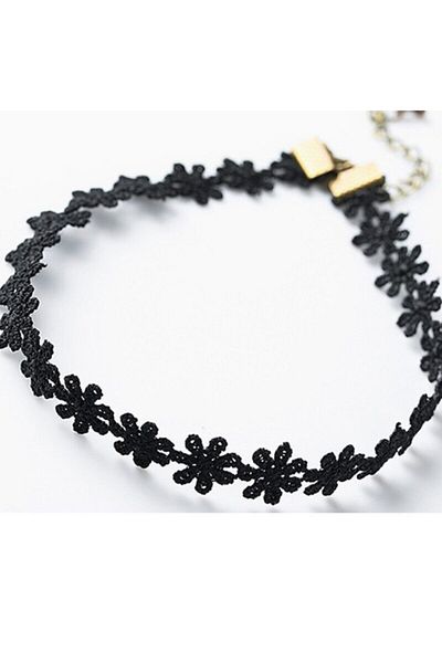 Vaveile Black Lace Floral Chokers Collar Necklace