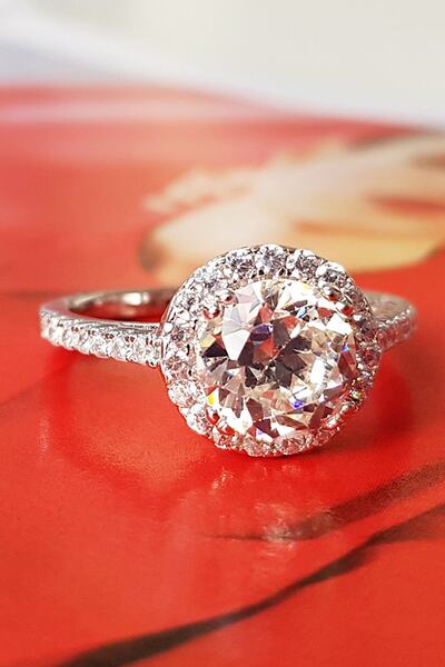 MorMajor Silver 0.75 Ct. G Color Tektaş Gümüş Yüzük