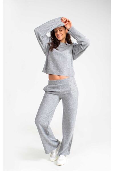 Collezione Kadın Gri Sweatshirt