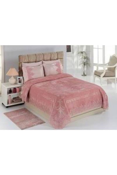 Sultan French Laced Blanket Set * Powder