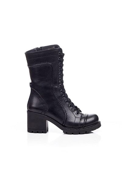 Deripabuc Genuine Leather Black Women's Leather Boots Trc-1561