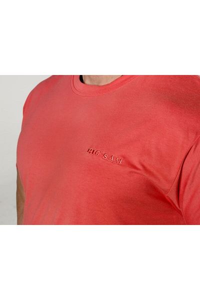 Big Sam Red Cotton Basic T-Shirt 2745