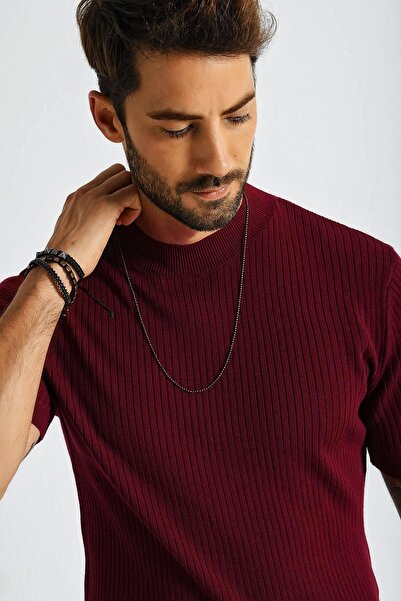 CHUBA Ανδρικό πλεκτό πουλόβερ με κοντό μανίκι με λαιμόκοψη 21w301