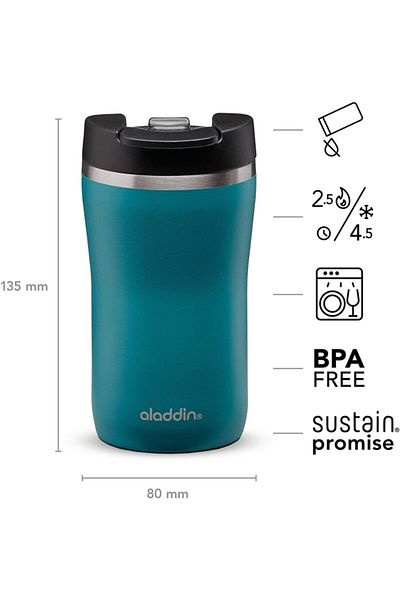 Aladdin Thermavac SS Mug - 0.25l Hooded, Leak-lock Cafe