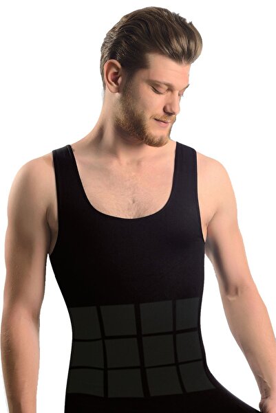 Sistina Men's Black Seamless Body Strengthening Seamless Corset