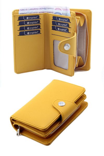 CENGİZ PAKEL Medium Size Mustard Women's Wallet