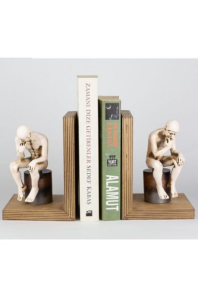 Gift Garden White Book Holder - Human Thinking on the Rock Top