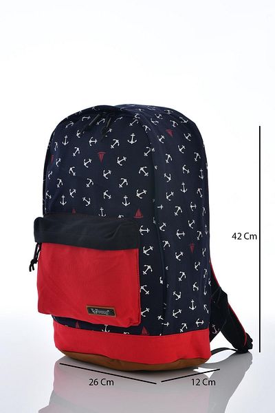 ÇÇS 51233 Backpack Navy Blue-red