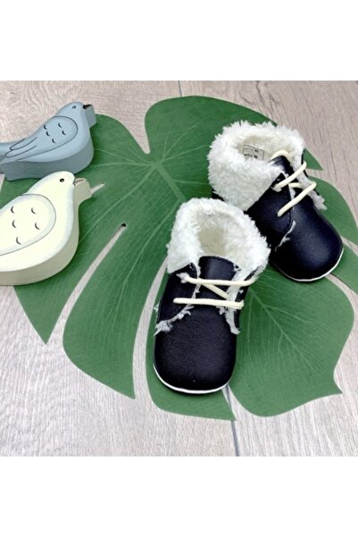 Luckylovelykids Lacivert Kürklü Bebek Botu
