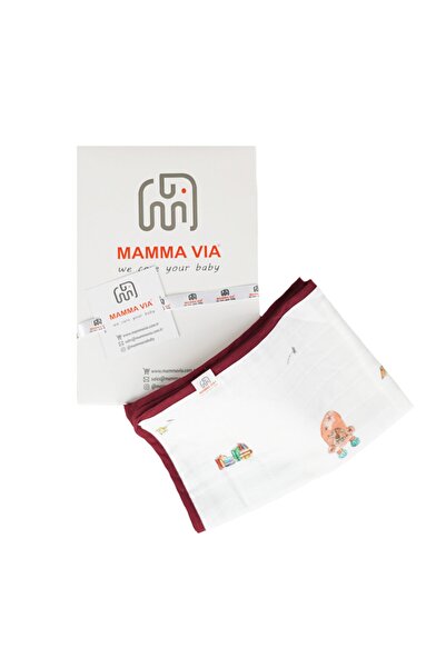 MAMMA VIA BABY بطانية Mamma Via Bear Tale مقاس 120 سم × 120 سم بطبقة مزدوجة م...