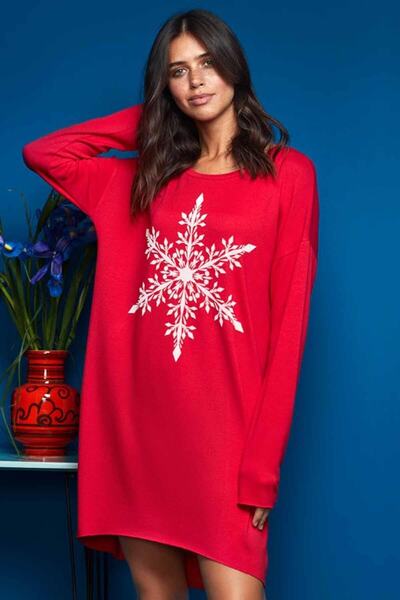 Penyemood Kadın Kırmızı Elbise Sweat 8654