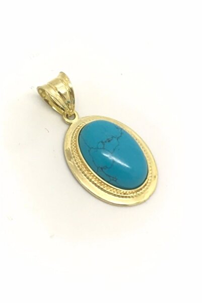 Erer Gümüş Gümüş Firuze Taşlı Bayan Kolye Ucu Dlp669e