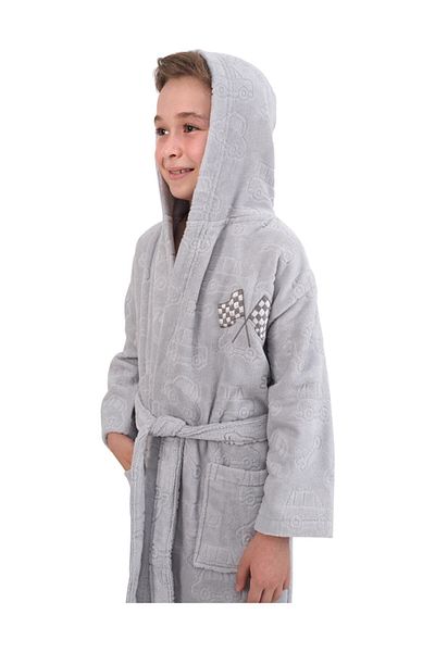 Nurpak Hooded Children's Bathrobe 3-4 Years Gray
