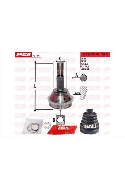 Aks Kafasi Dis - ( Peugeot : Boxer Citroen : Jumper Fiat : Ducato 14Q ) 28*39*62.9 - Mga-70154