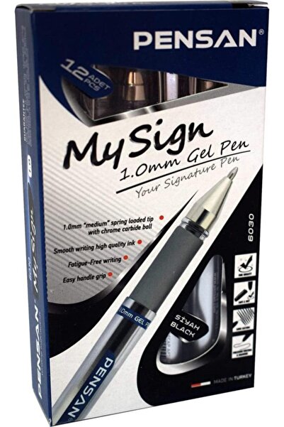 Pensan قلم ماي ساين جل رولر 1.0 ملم أسود (عبوة مكونة من 12 قلم)