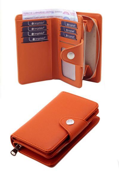 CENGİZ PAKEL Medium Size Brick Colored Women's Wallet