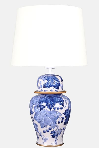 Qdec Bleu Blanc Shah Vase Lampshade Leaf Fluffy White