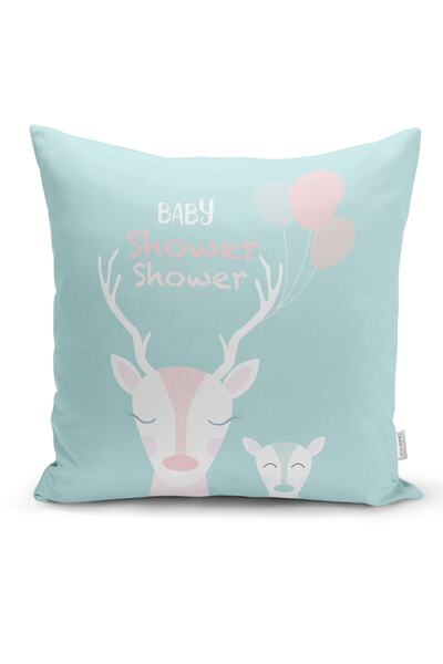 Realhomes Children's Room Pillowcase with Cute Deer Design on Pink Floor