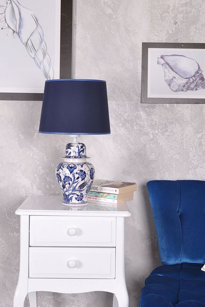 Qdec Bleu Blanc Shah Vase Lampshade Tulip Carnation Blue