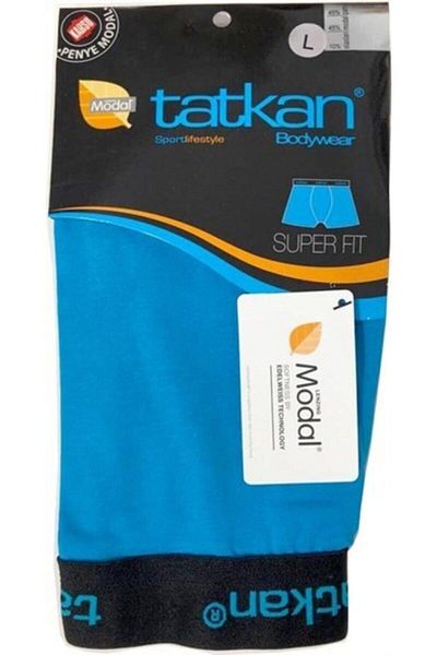 tatkan Ανδρικό σορτς μπόξερ Τυρκουάζ 3 Pack Modal