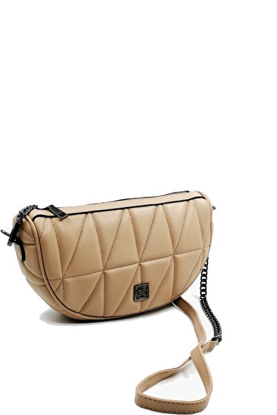 Choobag Ženska tan Prošiveno polu Lančani kaiš komad Torba za rame