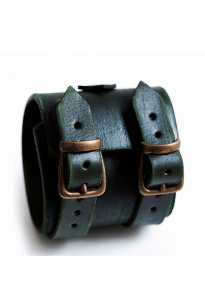 NARKİSSOS Johnny Depp Handcrafted Antique Khaki Men's Leather Bracelet Jonny001