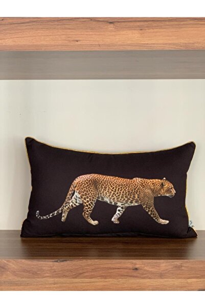 KIRLENTİM E812 Κάλυμμα μαξιλαριού με διπλή πλευρά με μοτίβο λεοπάρ με πλεκτές...
