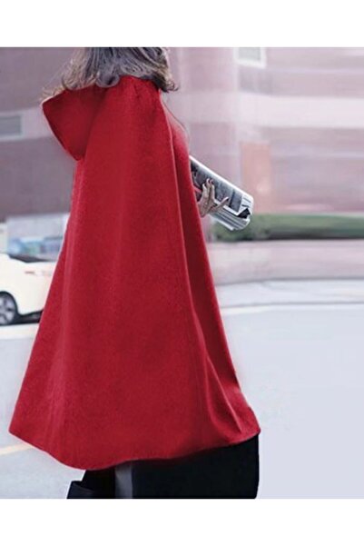 Styling Park Kapüşonlu Kaşe Pelerin Panço