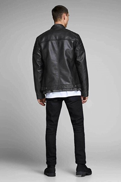 Jack & Jones Jcorocky Jacket Noos Men's Leather Coat and Jacket Black