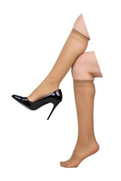 Müjde Фини чорапи до коляното 20 дениер тюл чорапи цвят 86 Vison 24-пакет