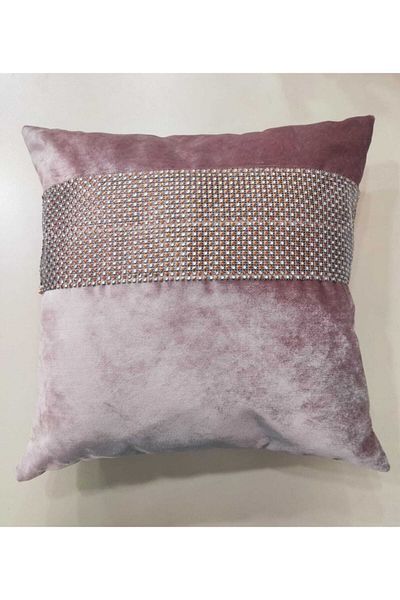 Finezza Hale Striped Stone Velvet Fabric Powder Cushion Pillow 45*45 cm Double - 21